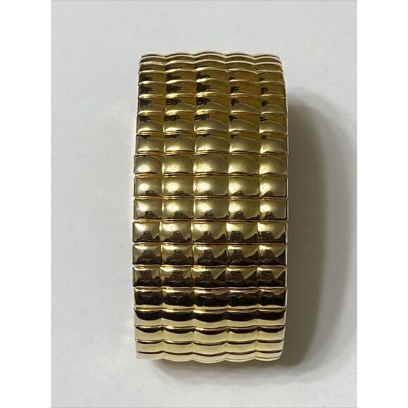 Joan Rivers Classics Quilted Gold Tone Square Dress Watch Accordion Band - Picture 2 of 5